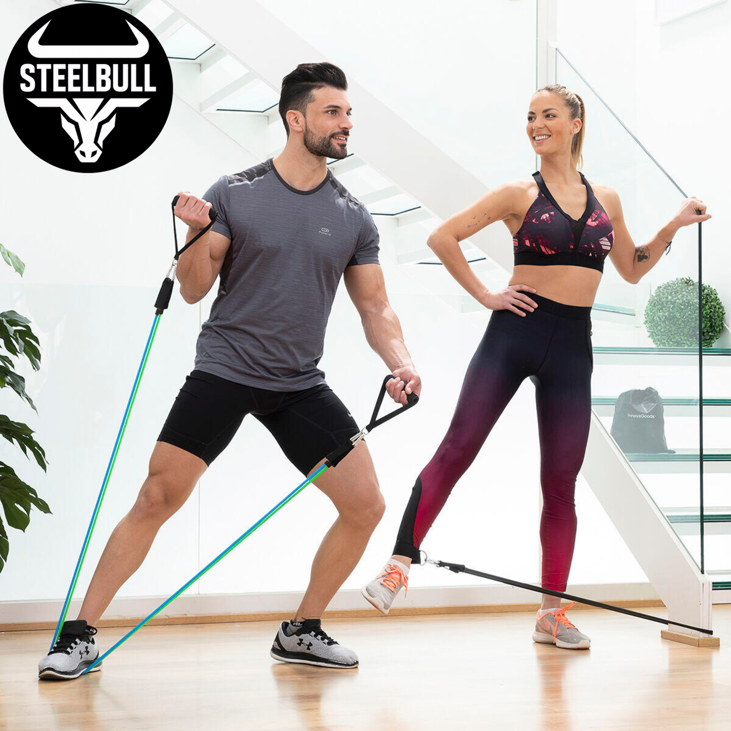 Set 3 Bandas Elásticas de Alta Resistencia STEELBULL