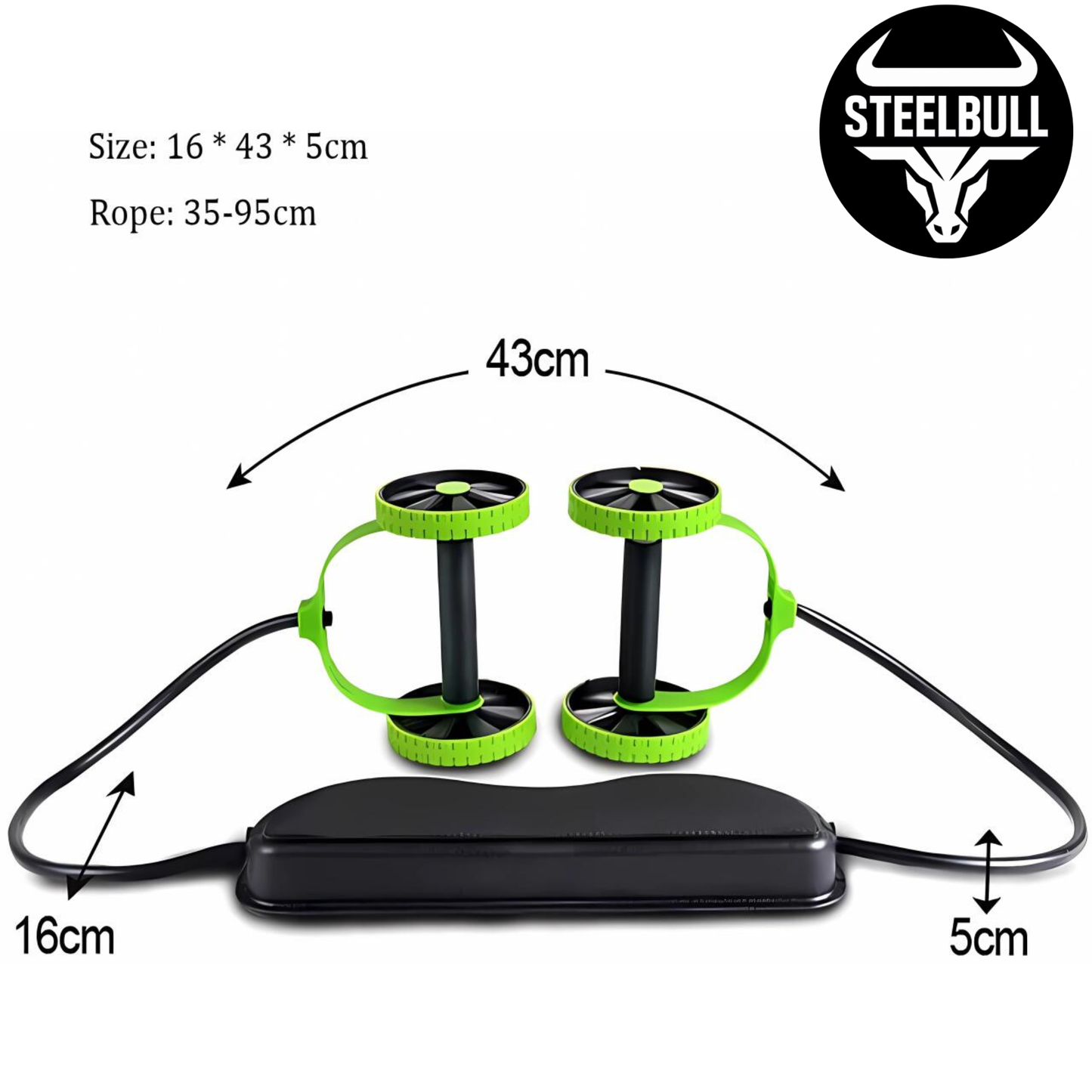 Kit Fitness Full Body STEELBULL (Rodillo Abdominal + Bandas)