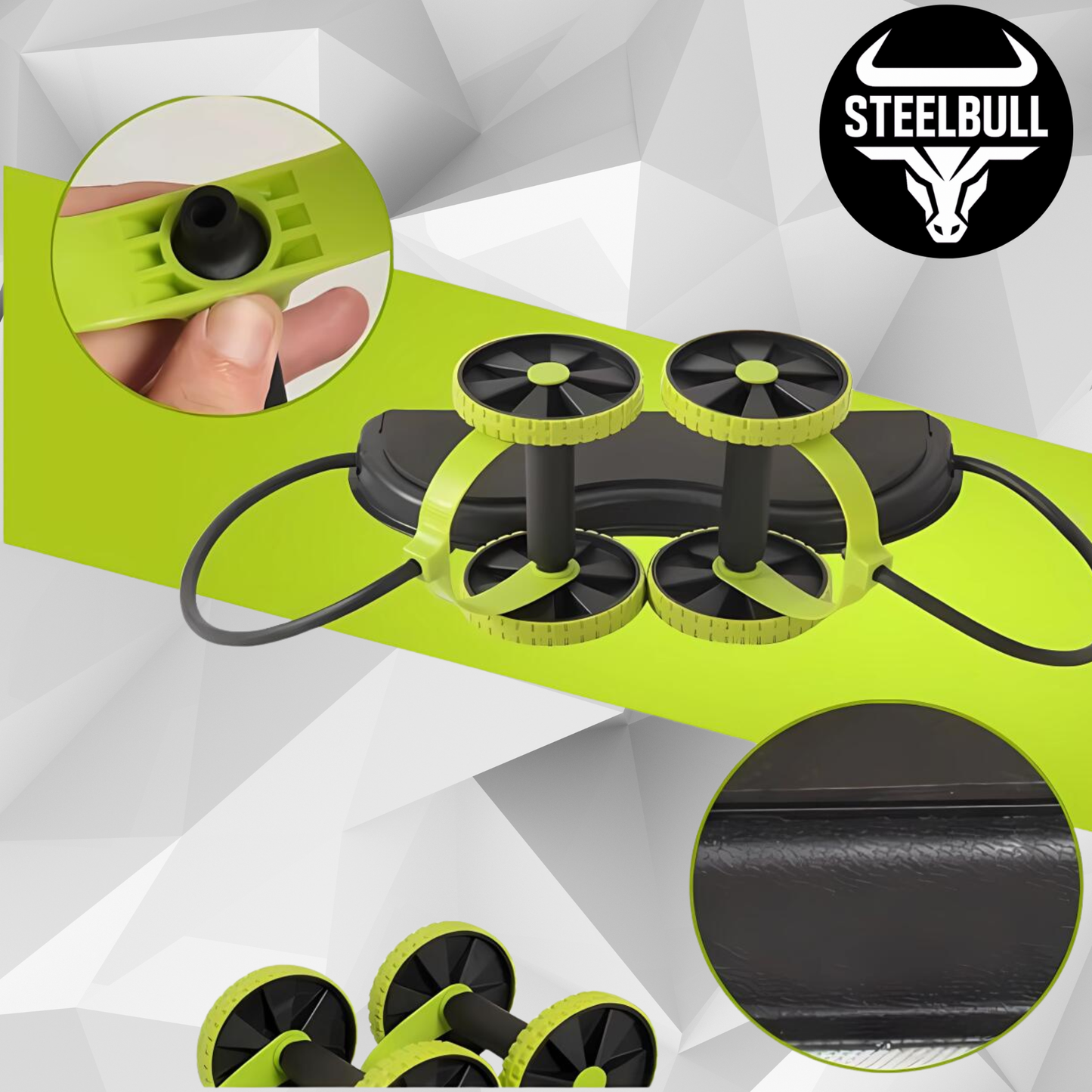 Kit Fitness Full Body STEELBULL (Rodillo Abdominal + Bandas)