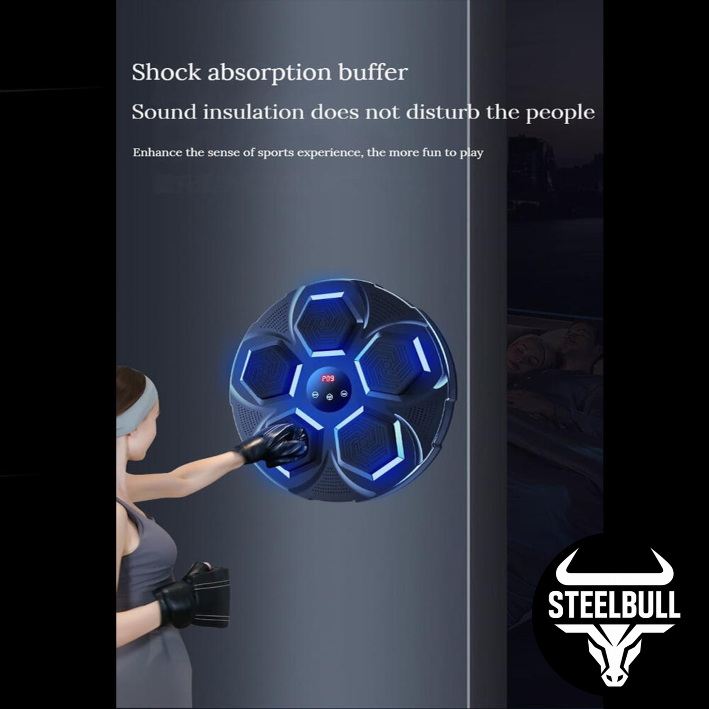 BeatBoxer STEELBULL: Máquina de Boxeo Musical (Guantes Incluidos)