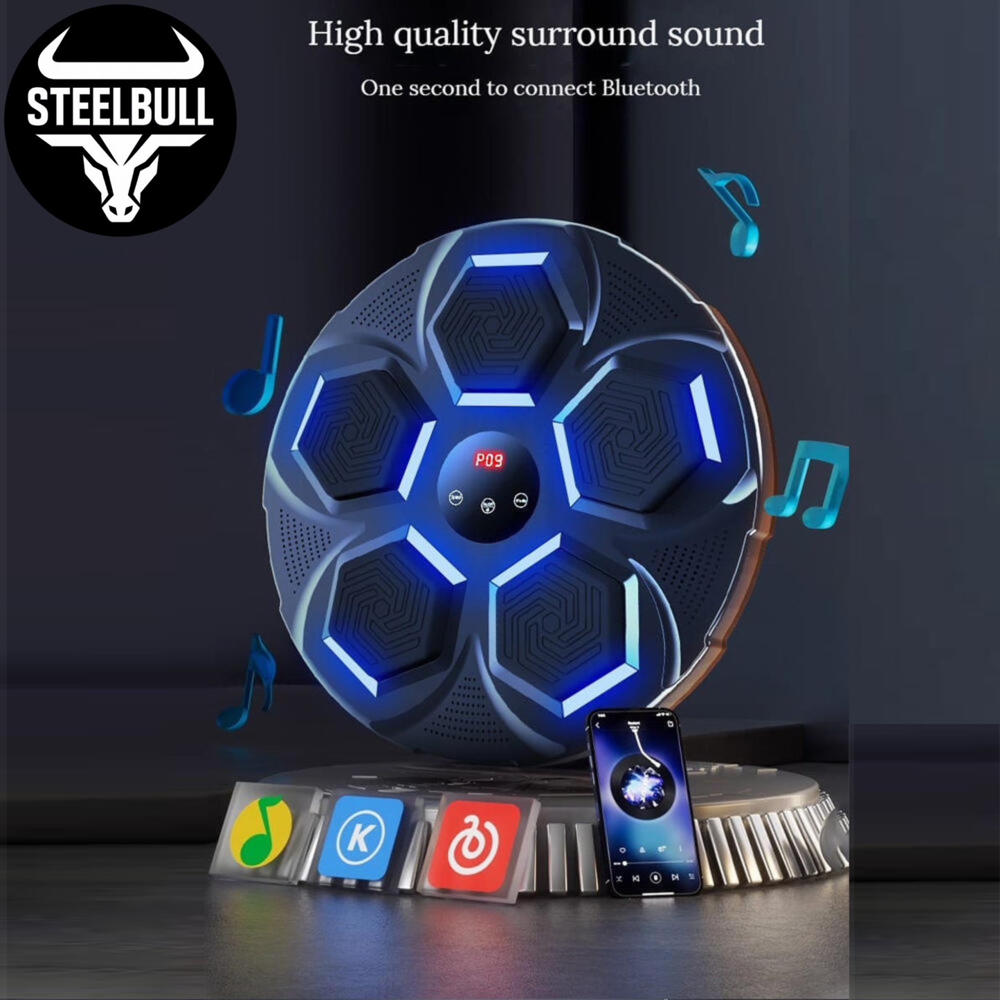 BeatBoxer STEELBULL: Máquina de Boxeo Musical (Guantes Incluidos)